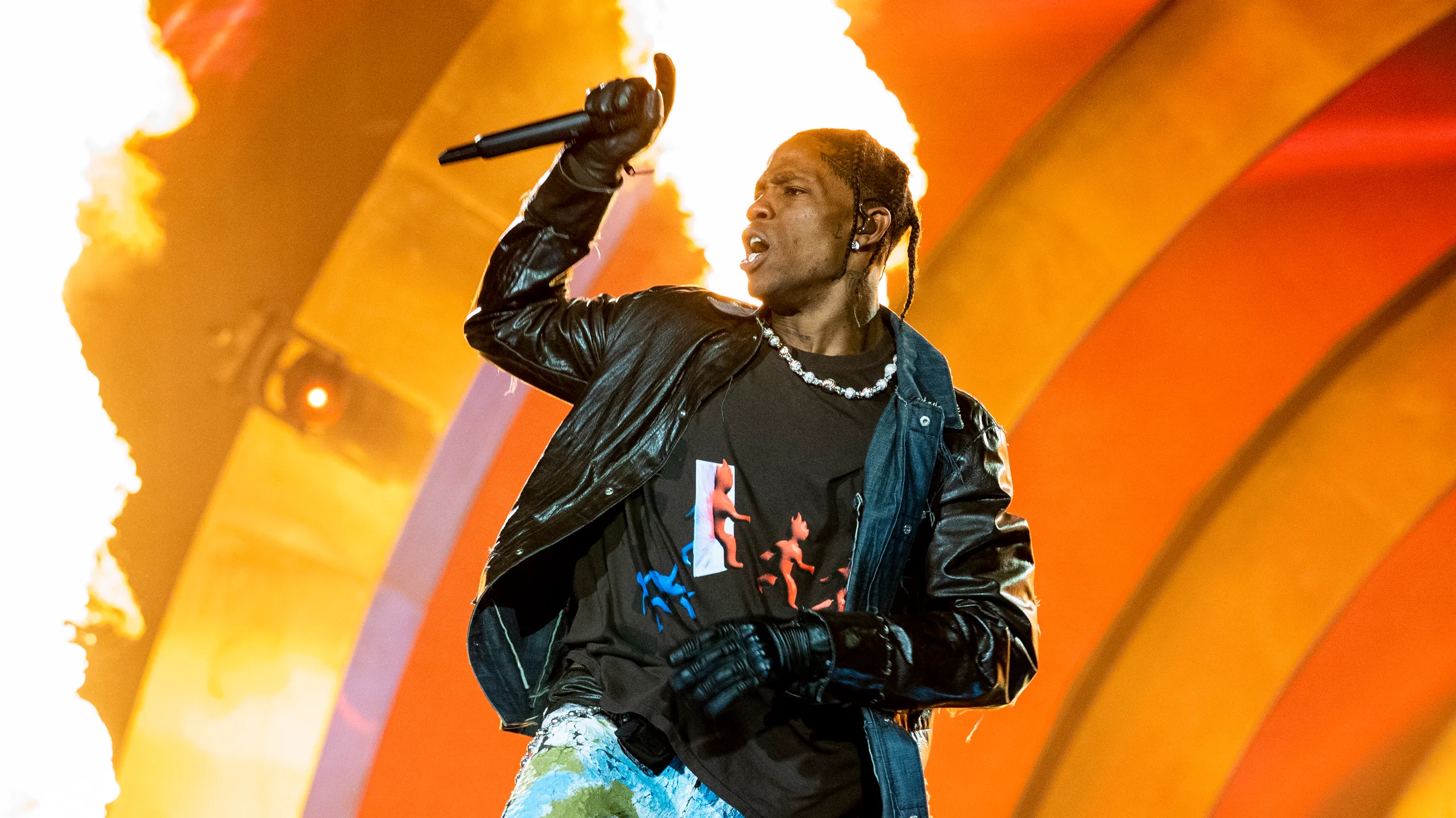 American Rapper Travis Scott Performing One Of His Songs