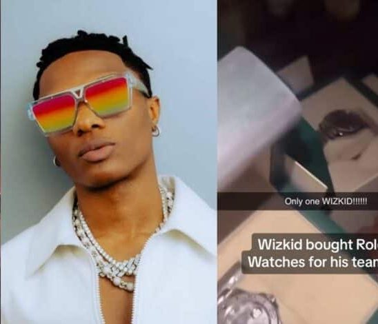 Wizkid splashes millions on Rolex wristwatches for his team