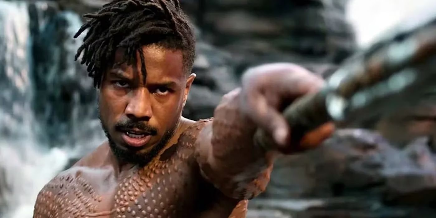 Michael B Jordan as Killmonger in Black Panther