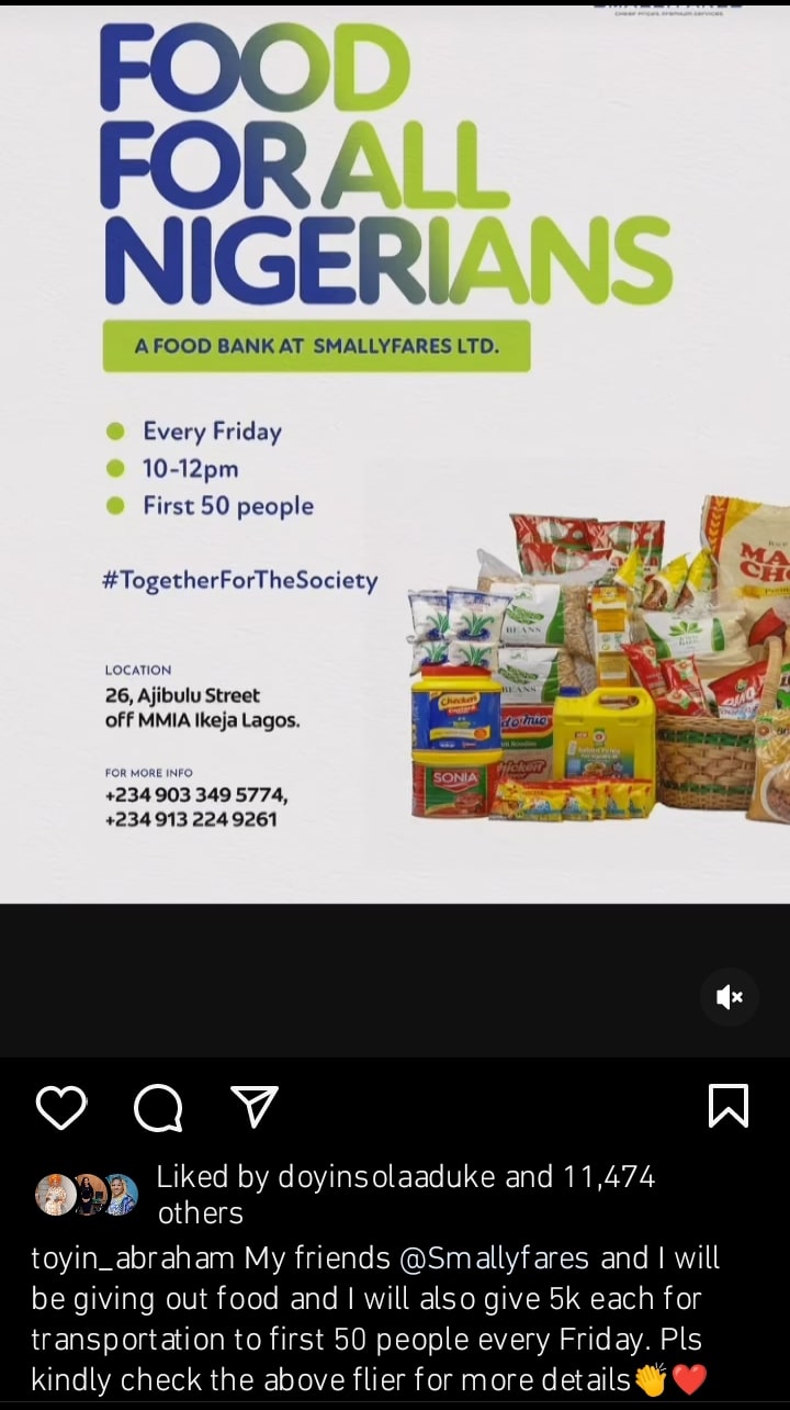 Poster of Toyin Abraham's Food Bank Launch