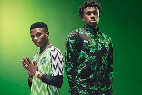 Wizkid and Alex Iwobi Strikes a Pose In Nigerian Colours