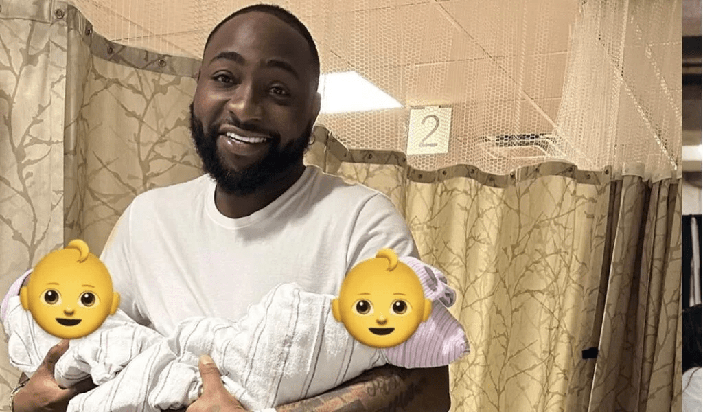 Davido With His Twins