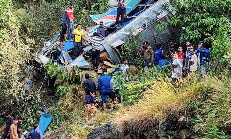 At Least 36 Die after Bus Falls into A Gorge In India