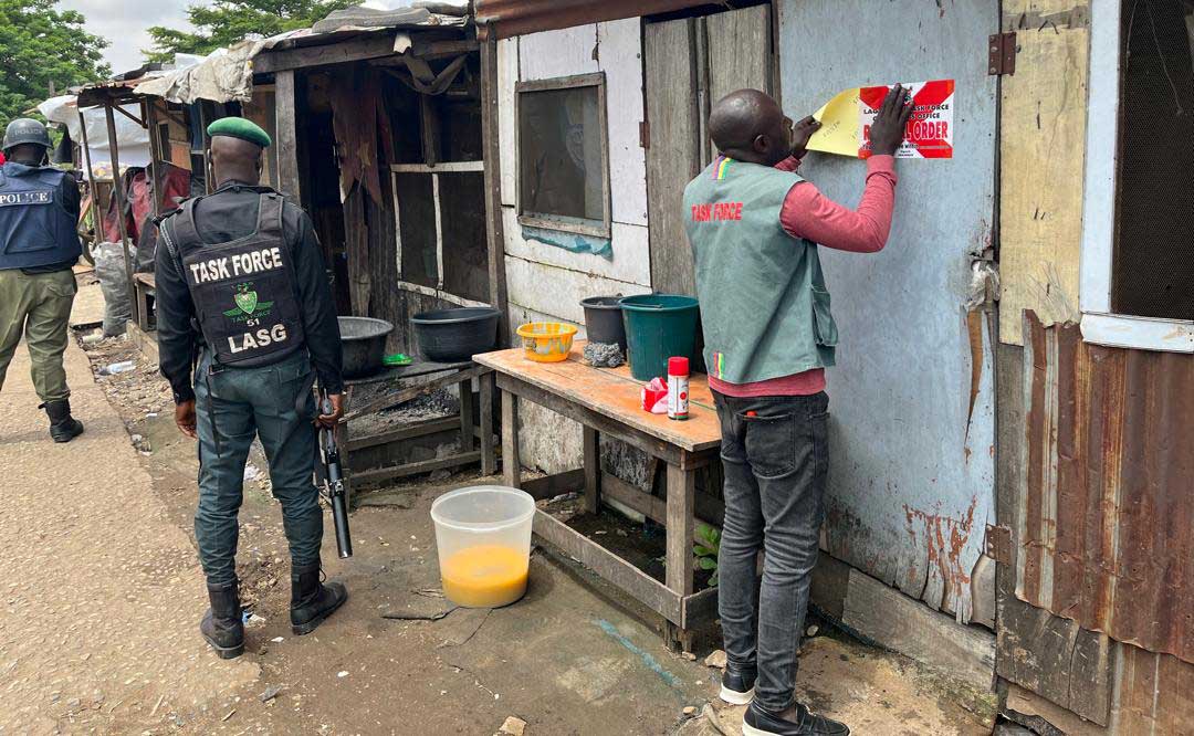 Lagos Taskforce Serves the Red Card to Shanties Built Along Canal ...