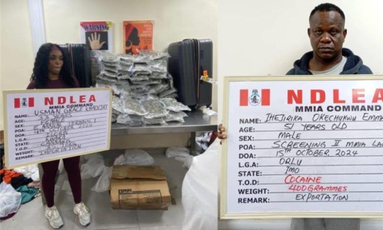 NDLEA Arrests Two Businessmen, Canada-Based Nurse at Lagos Airport for Cocaine, Loud Trafficking